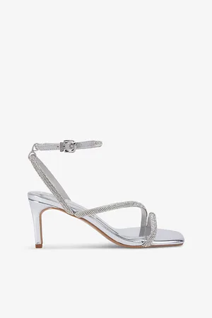 Carvela Womens Paparazzi Low Crystal-Embellished Metallic Heeled Sandals Eur 36 / 3 Uk Women