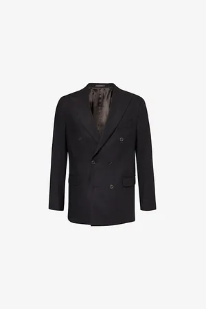 Oscar Jacobson Mens Farris Double-Breasted Regular-Fit Wool Blazer 36