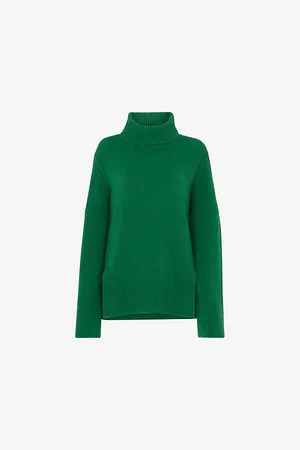 Whistles Womens Roll-Neck Long-Sleeve Stretch-Knit Jumper L
