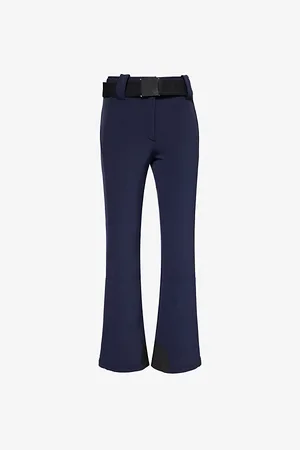 Goldbergh Womens Pippa Belted Straight-Leg Mid-Rise Stretch-Woven Blend Ski Trousers 6