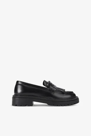 Kurt Geiger Womens Marty Tassel-Front Leather Loafers Eur 36 / 3 Uk Women