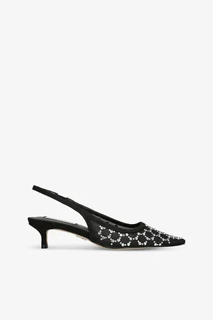 Steve Madden Womens Kari-Mr Rhinestone-Embellished Mesh Slingback Courts Eur 36 / 3 Uk Women