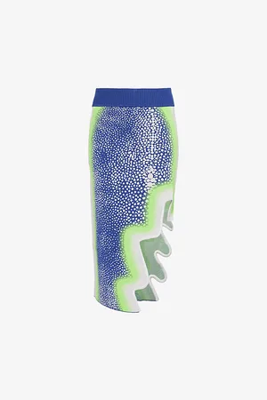 PH5 Womens Holly Asymmetric-Split Stretch-Viscose Midi Skirt Xs
