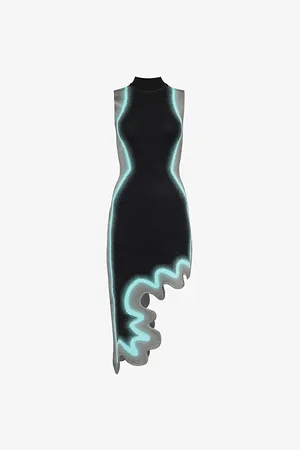 PH5 Womens Brooklyn Sleeveless Stretch-Recycled-Viscose Blend Midi Dress Xs