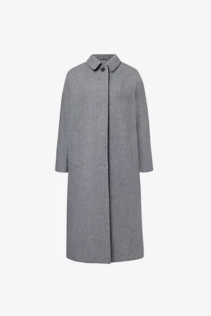 Skall Studio Womens Mary Longline Raglan-Sleeve Wool Coat 12