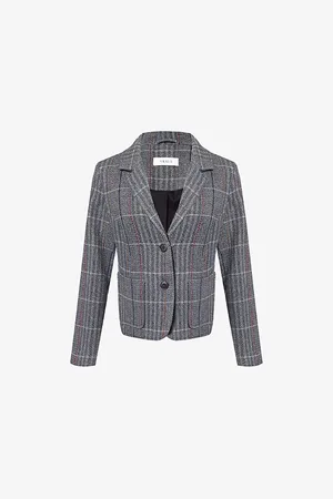 Skall Studio Womens Claire Check-Pattern Wool Jacket 10