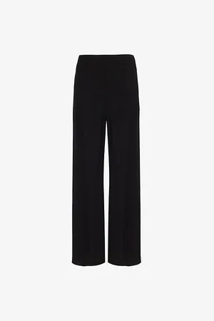 Vince Womens Elasticated-Waistband Straight-Leg High-Rise Crepe Trousers S