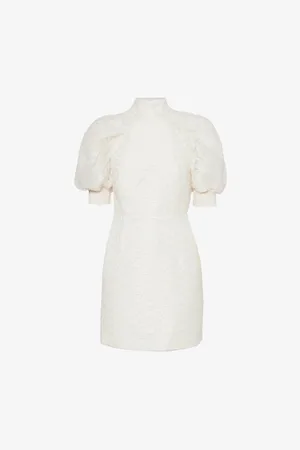 ROTATE Womens High-Neck Open-Back Lace Woven Mini Dress 8
