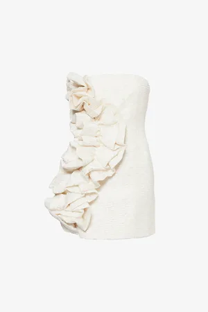 ROTATE Womens Plisse Ruffle Woven Lace Mini Dress 8