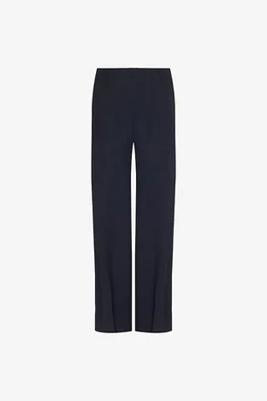 Vince Womens Elasticated-Waistband Straight-Leg High-Rise Crepe Trousers Xs