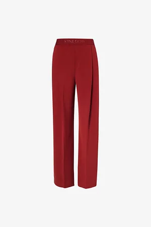 STINE GOYA Womens Two-Slip-Pockets Pleated Wide-Leg High-Rise Stretch-Polyester Trousers Xs