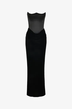 House Of Cb Womens Persephone Strapless Satin Maxi Dress Xs
