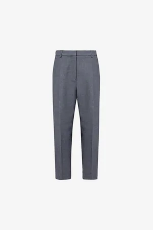 Totême Womens Pleated Wide-Leg High-Rise Stretch-Recycled-Polyester and Wool-Blend Trousers 8