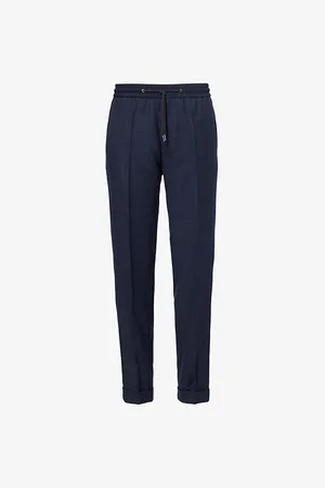 Paul Smith Mens Drawstring-Waistband Tapered-Leg Regular-Fit Wool Trousers 30