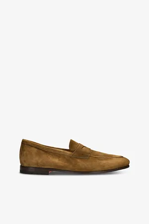 santoni Mens Carlos Suede Penny Loafers Eur 41 / 7 Uk Men