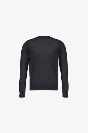 Dunhill Mens Crewneck Fine-Knit Cashmere Jumper S