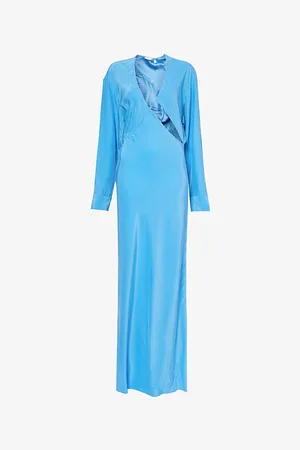 CHRISTOPHER ESBER Womens Crosscut Long-Sleeves Silk Maxi Dress 6