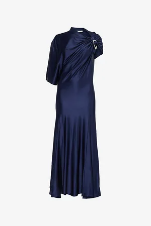 Paco rabanne Womens Aline One-Short-Sleeve Stretch-Woven Midi Dress 6