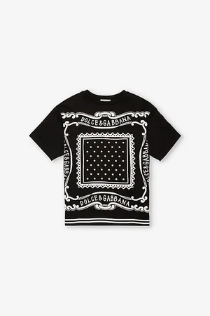 Dolce & Gabbana Bandana Brand-Print Short-Sleeve Cotton-Jersey T-Shirt 4-12+ Years 6 Years