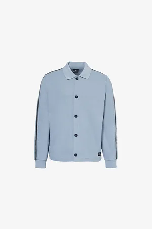 Paul Smith Mens Stripe-Trim Polo-Collar Cotton-Blend Cardigan M