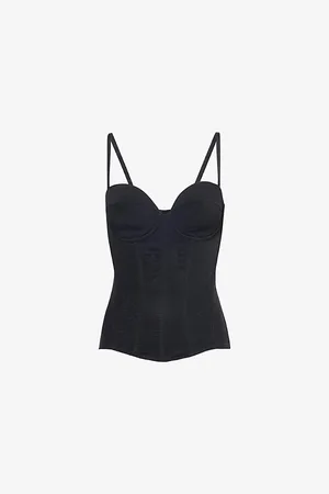 Savage X Fenty Womens Centre-Fold Underwired Stretch-Woven Corset L
