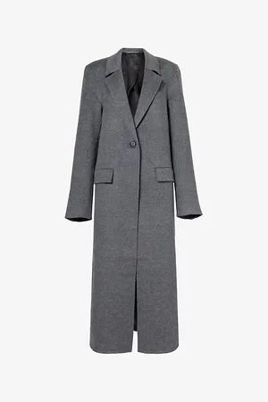Totême Womens Notched-Lapel Flap-Pocket Regular-Fit Wool Coat 6