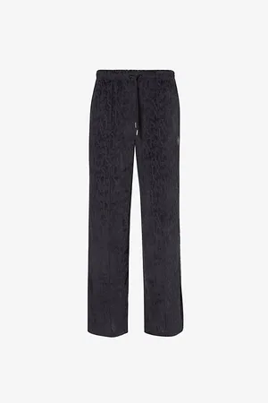 Savage X Fenty Womens Signature Script Pin-Tuck Relaxed Velour Jogging Bottoms S