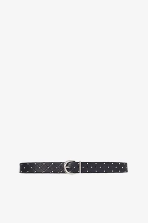 Maje Womens Stud-Embellished Quilted Leather Belt 8