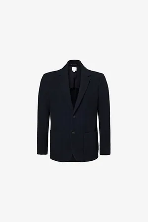 Sunspel Mens Textured Single-Breasted Regular-Fit Stretch-Wool Blazer S