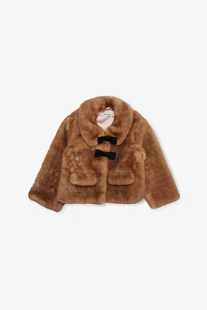 Self-Portrait Bow-Embellishment Collar Faux-Fur Jacket 3-12 Years 8-10 Years