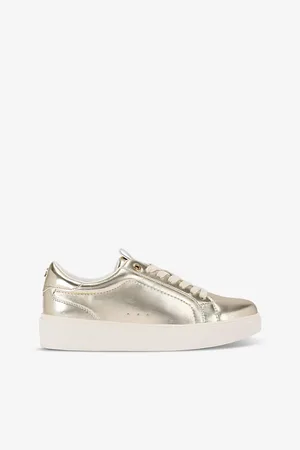 Kurt Geiger Womens Lovie Metallic Faux-Leather Low-Top Trainers Eur 36 / 3 Uk Women