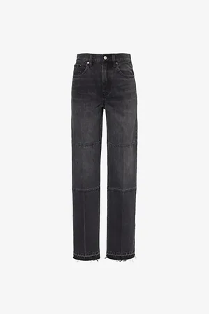 Helmut Lang Womens Carpenter Faded-Wash Straight-Leg Mid-Rise Denim Jeans 27