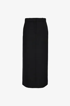 Totême Womens Low-Waist Back-Slit Polyester-Blend Midi Skirt 10