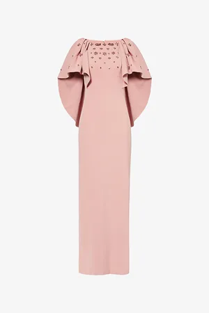 HUISHAN ZHANG Womens Margarita Embellished Crepe Maxi Dress 8