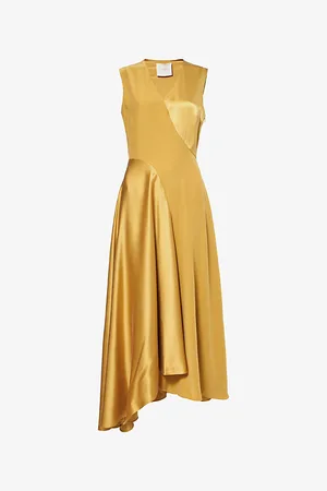 Roksanda Womens Miral V-Neck Silk Midi Dress 10