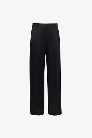 Totême Womens Split-Cuff Wide-Leg Mid-Rise Satin Trousers 6