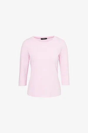 Max Mara Womens Multia Long-Sleeve Stretch-Cotton T-Shirt M