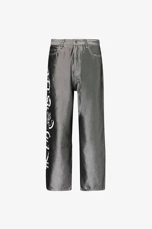 Jaded London Mens Currency XL Colossus Wide-Leg Relaxed-Fit Denim-Blend Jeans 30