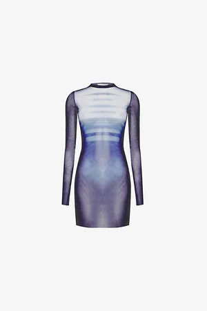 Jean Paul Gaultier Womens Le Male Round-Neck Mesh Mini Dress Xs