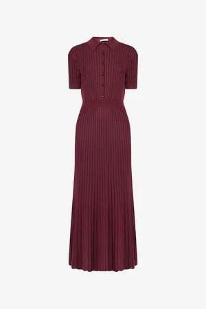 GABRIELA HEARST Womens Amor Ribbed-Knit Silk and Cashmere-Blend Midi Dress M