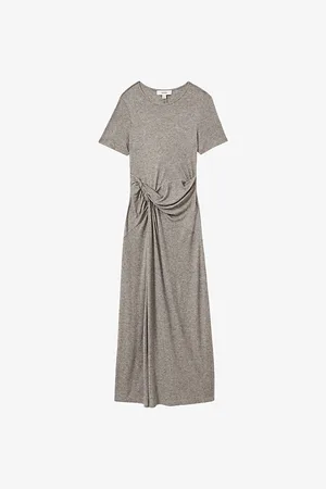 Reiss Womens Hadley Twist-Detail Jersey Midi Dress 4