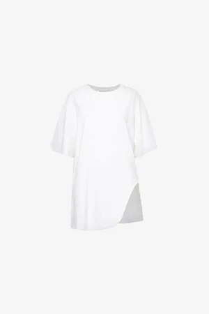 The Attico Womens Split Round-Neck Cotton-Jersey T-Shirt 4