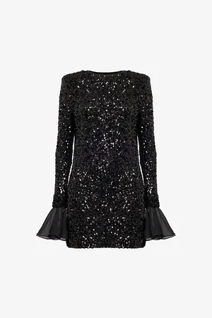 ROTATE Womens Open-Back Sequin-Embellished Woven Mini Dress 6