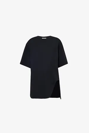 The Attico Womens Split Round-Neck Cotton-Jersey T-Shirt 4