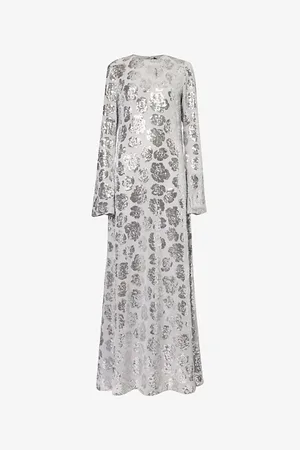 ROTATE Womens Sequin-Embellished Woven Maxi Dress 6