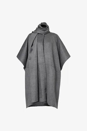 Totême Womens Doublé Scarf Brushed Wool Coat Xs/S