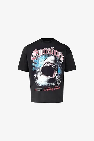 GymShark Mens Shark Graphic Short-Sleeve Cotton-Jersey T-Shirt S