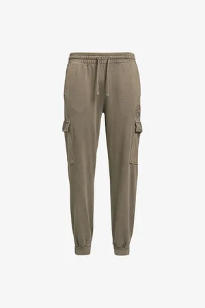 GymShark Mens Premium Legacy Cargo Cotton-Jersey Jogging Bottoms Xs