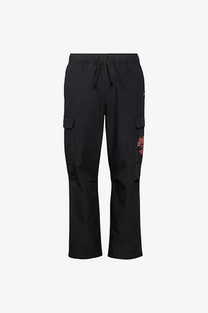 GymShark Mens Shark Text-Print Relaxed Cotton-Jersey Jogging Bottoms S