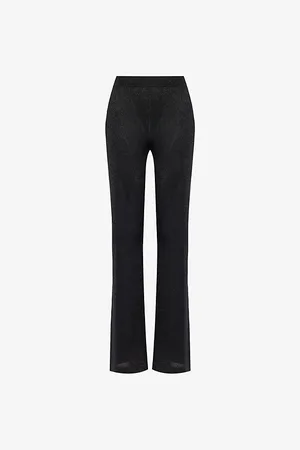Missoni Womens Metallic-Weave Straight-Leg High-Rise Stretch-Woven Blend Trousers 8